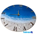 Resin Beach and Ocean Wall Clock - Profile angle showing thickness build