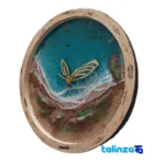Resin Wall Clock Butterfly Design 35x35x5 cm label details and pack finish (Packaging view)