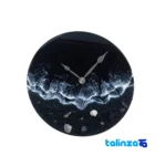 Resin Wall Clock Night Ocean Design - Profile angle showing thickness and build