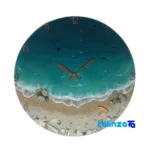 Resin Beach and Sea Wall Clock thickness build (Profile angle)
