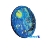 Handcrafted Resin Wall Clock Van Gogh Design - Profile angle showing thickness and build