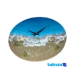 Profile angle of Resin Beach and Ocean Wall Clock 35x35x1 cm thickness build