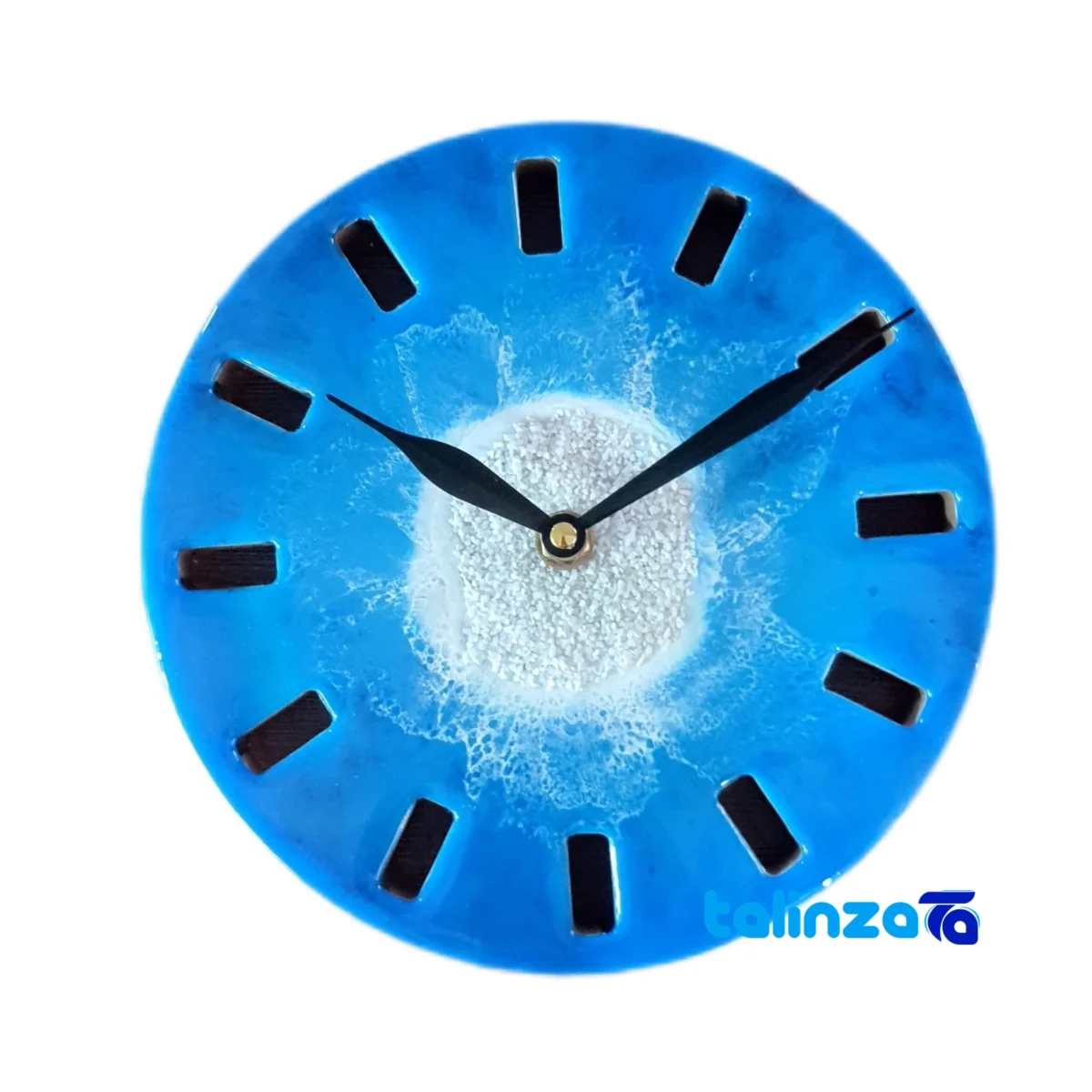 Ocean Island Resin Wall Clock thickness and build (Profile angle)