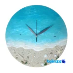Artisan Ocean Wave Resin Wall Clock Yes - Profile angle showing thickness and build