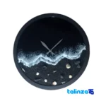 Resin Art Wall Clock Night Sea Design label details and pack finish (Packaging view)
