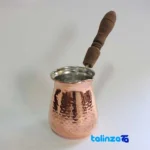 Packaging view of ZH217.1 Copper Coffee Pot Handcrafted label and