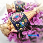 Pardaz Copper Vase 1601 Hand-Painted Design - Close-up showing saffron strand quality