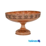 Zanjan Copper Fruit Bowl Rose Design 28x28x16 cm label and packaging view)
