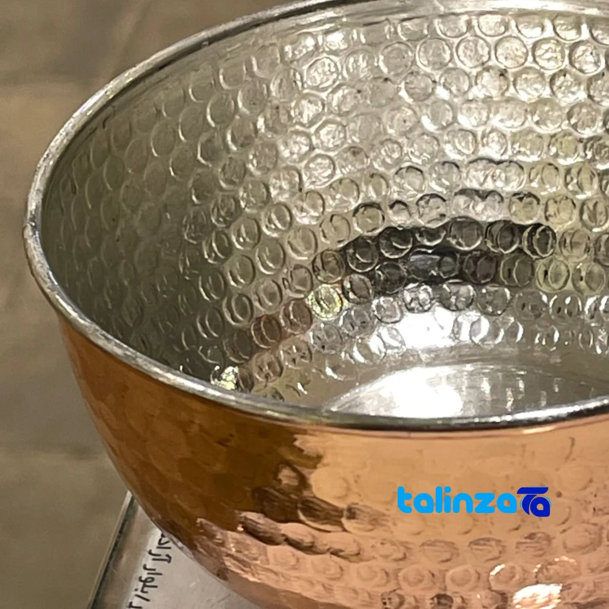 Handcrafted Copper Bowl - Unique Hammered Design Ice Cream Dish label and packaging view)
