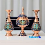 Persian Craft Copper Chocolate Bowl Set - Handcrafted Elegance - Packaging view showing label and