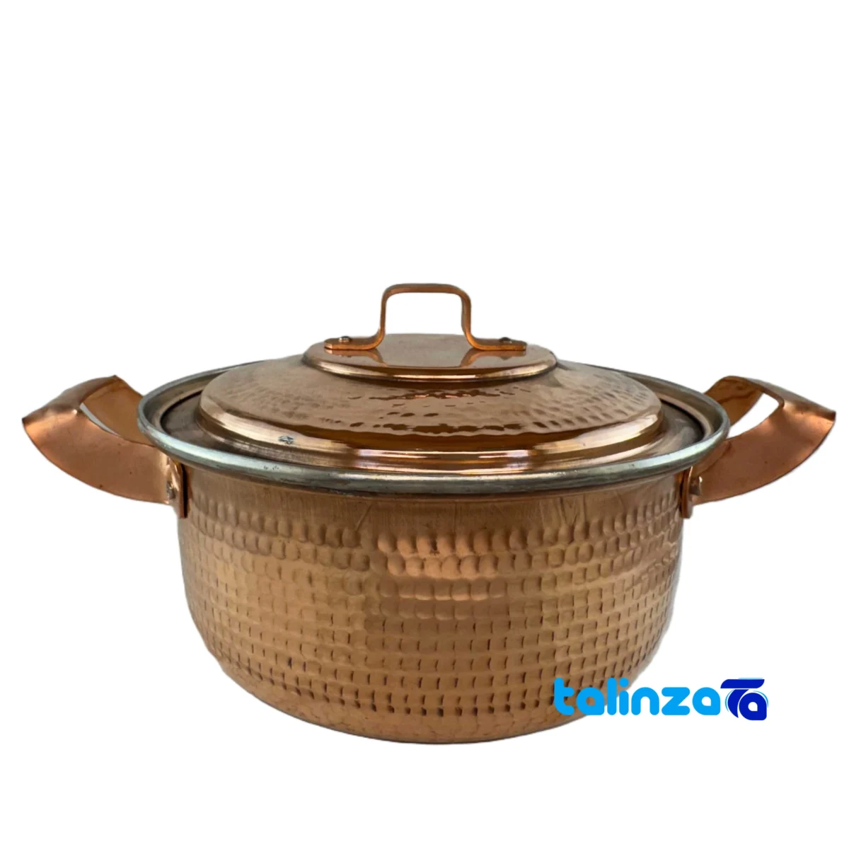 Copper Pot Cylindrical Model Hand-Hammered Finish - Packaging view showing label and