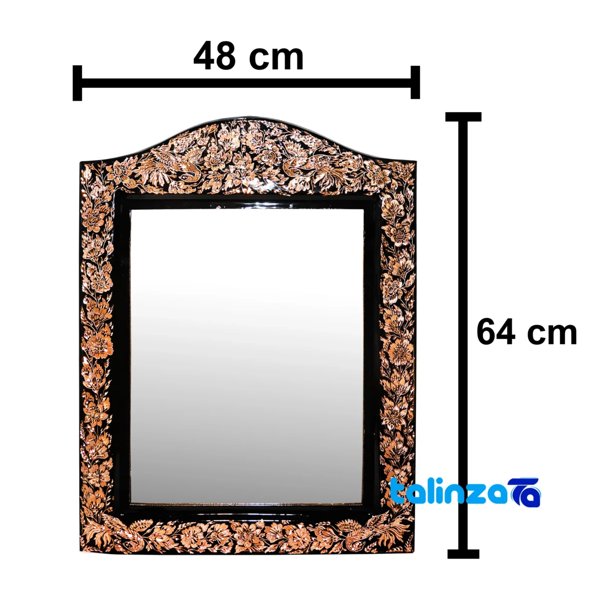 Packaging view of Copper Mirror Candleholder Royal Diamond Set 72 x 22 label and