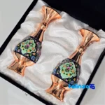 Packaging view of Negarestan Copper Vase Set Artistic Design label and