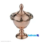 Packaging view of Zanjan Copper Candy Dish Engraved Red label and