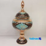 Close-up of Diamond Cut Copper Candy Dish 14 x saffron strand quality