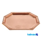 Zanjan Copper Tray Handcrafted Engraved Design label and packaging view)
