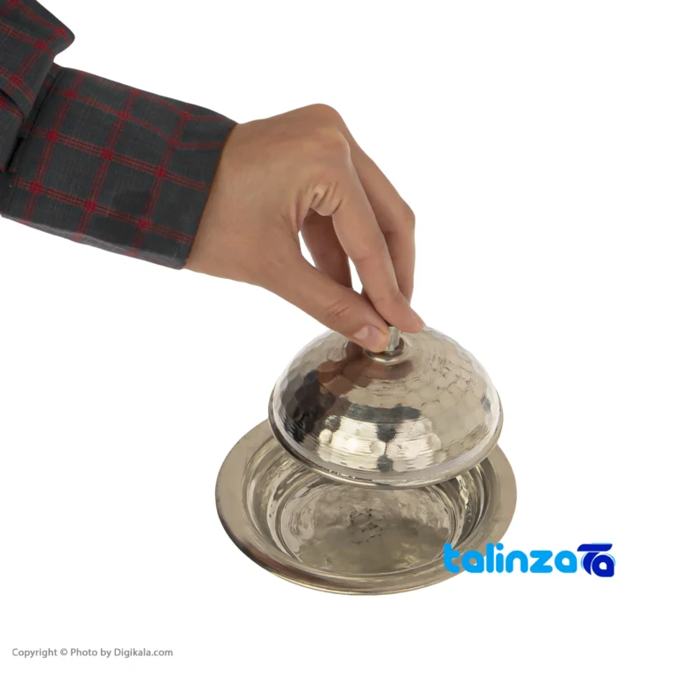 Zanjan Copper Butter Dish Elegant Design 13x13x8 cm and key details (Front view)