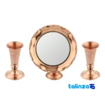 Zanjan Copper Candle Holder Handcrafted Design label and packaging view)