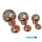 Packaging view of Fazli Copper Chocolate Bowl Set - Elegant Design Hammered label and