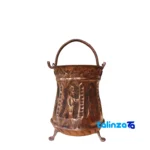 Persian Heritage Copper Trash Bin - Intricate Design label and packaging view)