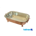 MA Brand Rectangular Copper Serving Dish White Tin Coated label and packaging view)