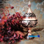 Diamond Cut Copper Candy Dish design and key details (Front view)