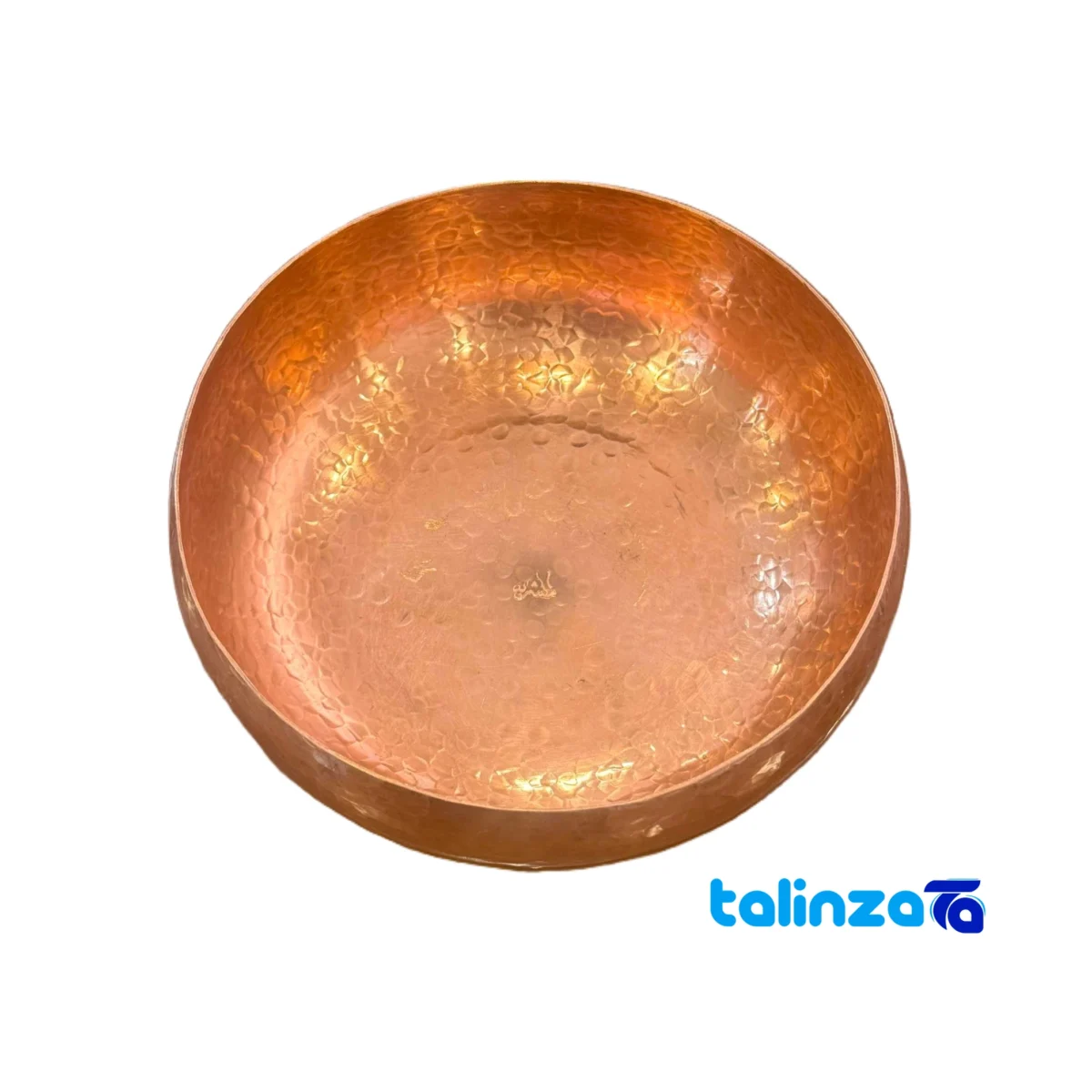 Mashrebeh Copper Bowl Flat Edge Design label and packaging view)