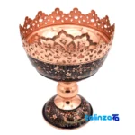 Isfahan Copper Nut Bowl Diamond Pattern Handcrafted saffron strand quality (Close-up)