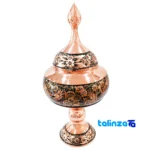 Copper Candy Dish Diamond Cut Handmade 21 x - Packaging view showing label and