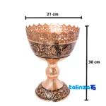 Packaging view of Mosaic Copper Nut Bowl Decorative Design 21x21x30 cm label and