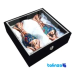 Packaging view of Copper Flower Pot Handcrafted Artistry Set Two label and