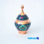 Packaging view of PS10 Copper Sugar Bowl with Artistic Design label and
