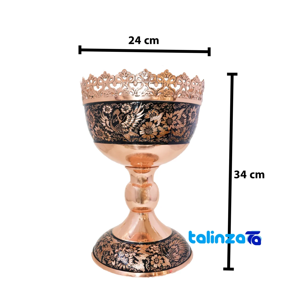 Copper Nut Bowl Diamond Cut 24 x - Packaging view showing label and