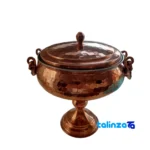 Copper Delight Serving Bowl with Stand label and packaging view)