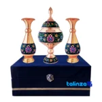 Packaging view of Persian Art Copper Vase and Candy Dish Set Isfahan, Iran label details pack finish