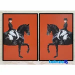 Modern Decorative Wall Art Set of Two Horses Simple label and packaging view)