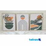 Packaging view of Minimalist Wall Art Set - Leaf and Circle Design label