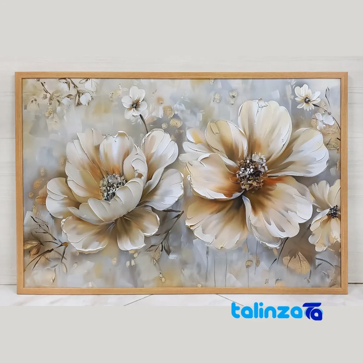 Packaging view of Modern Decorative Wall Art Flower Design label and