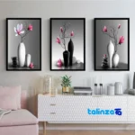 Decorative Wall Art Set of 3 - Stylish Frames pieces - Packaging view showing label and