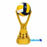 Packaging view of IR046 Trophy Cup Model Sculpture Modern Design Set label and