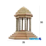Faraz Honar Inlaid Wood Sculpture - Hafez Tomb Model label and packaging view)