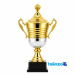 IR035 Trophy Figurine Set Modern Design Gift label and packaging view)