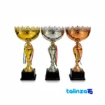 IR025 Trophy Cup Model Sculpture Set of 3 - Packaging view showing label and