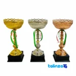 IR019 Trophy Model Sculpture Set of 3 Sculptural - Packaging view showing label and