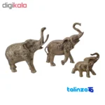 Brass Elephant Statue Set - Charming Trio - Packaging view showing label and