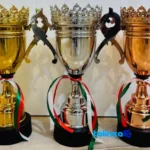 Packaging view of IR050 Trophy Cup Model Statue Set 3 label and