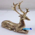 Packaging view of Bronze Deer Figurine Set - Elegant Home Decor label and