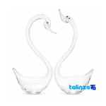 Isfahan Glass Swan Figurines Romantic Pair label and packaging view)