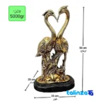 Brass Crane Sculpture Love Model label and packaging view)