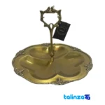 River Brass Sweet Dish with Handle - Close-up showing saffron strand quality